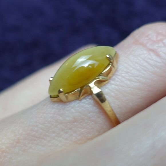 cat's eye citrine in 10K YG - Picture 2 of 6